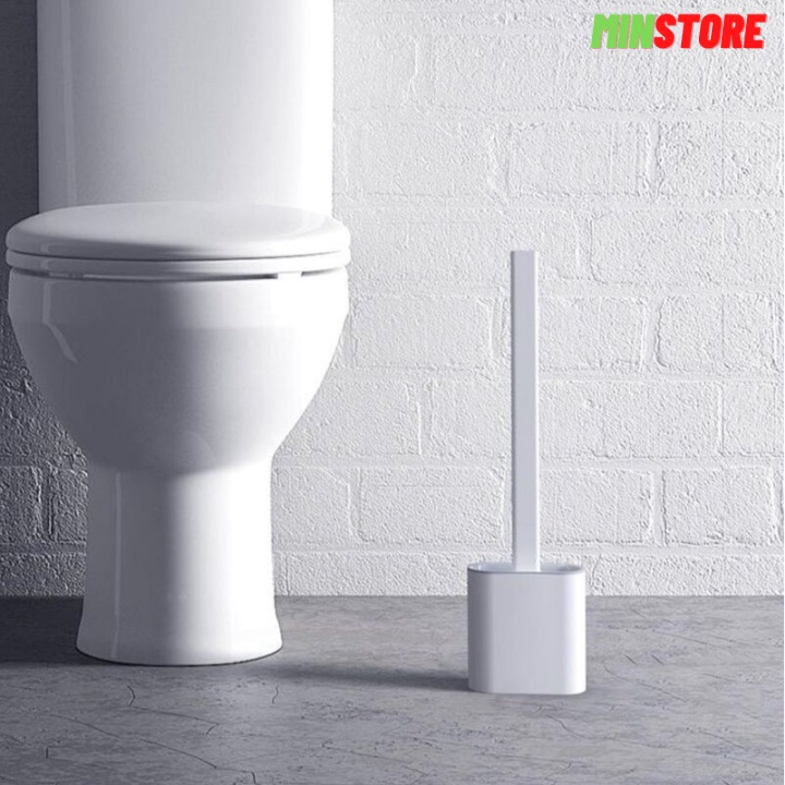 Chổi cọ nhà vệ sinh thông minh, Bộ cọ toilet bồn cầu bằng SiliCon có giá đựng dán tường M05