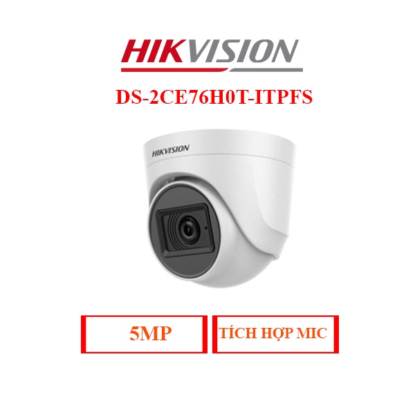 Bộ camera Hikvision 5mp 4 mắt tích hợp mic thu âm hàng chính hãng