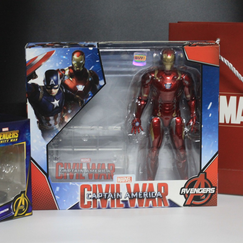 Mô Hình Người Sắt Ironman Marvel Avengers Cao 18cm Bản Civir War