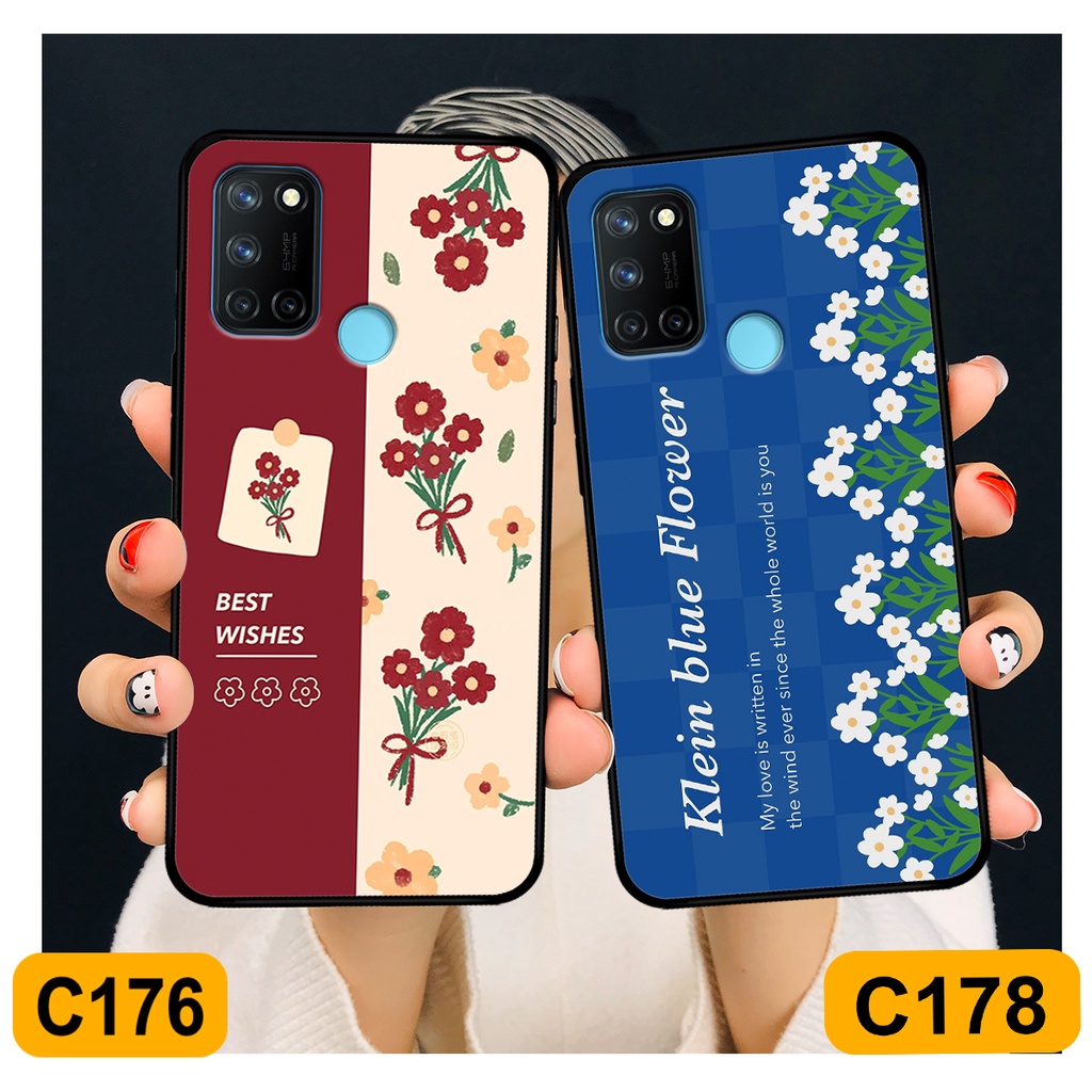 Ốp Realme C17 / 7i in hình hoa cỏ nhẹ nhàng,họa tiết caro xinh xắn.ốp lưng chống sốc