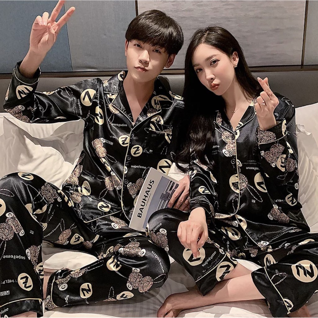 Đồ bộ Pijama nam nữ dài tay chất lụa bóng sang trọng (Hàng có sẵn)