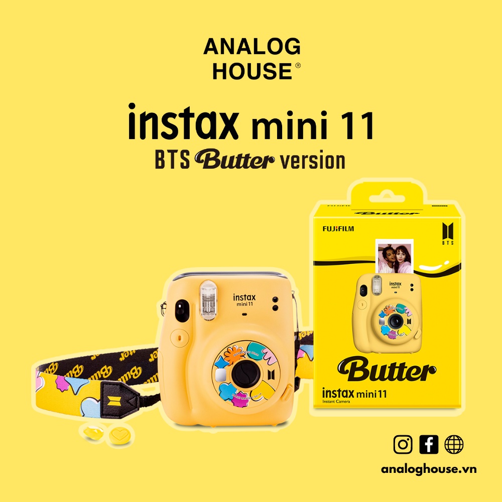 Instax Mini 11 BTS Butter - Máy ảnh lấy liền Fujifilm | Chính hãng - BH 12T - Tặng 10 film