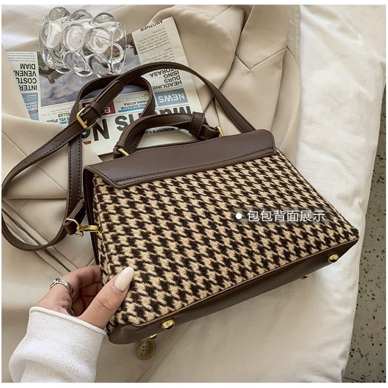 Túi xách nữ túi đeo chéo thời trang phối dạ kẻ phong cách Hàn Quốc Siêu Đẹp