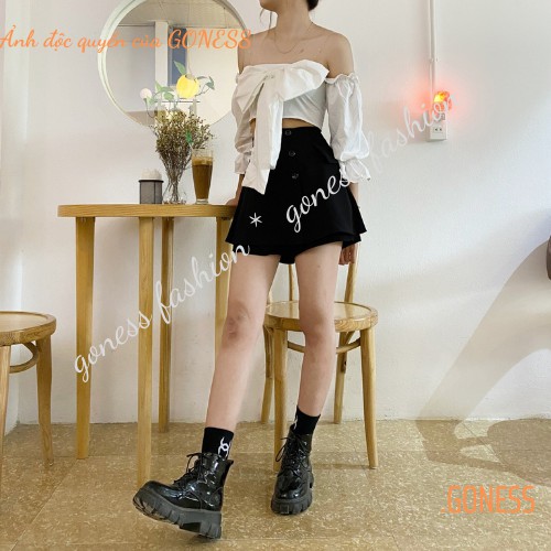 Chân váy ngắn Goness thời trang phối 6 cúc có quần trong thời trang trẻ trung dành cho nữ | BigBuy360 - bigbuy360.vn