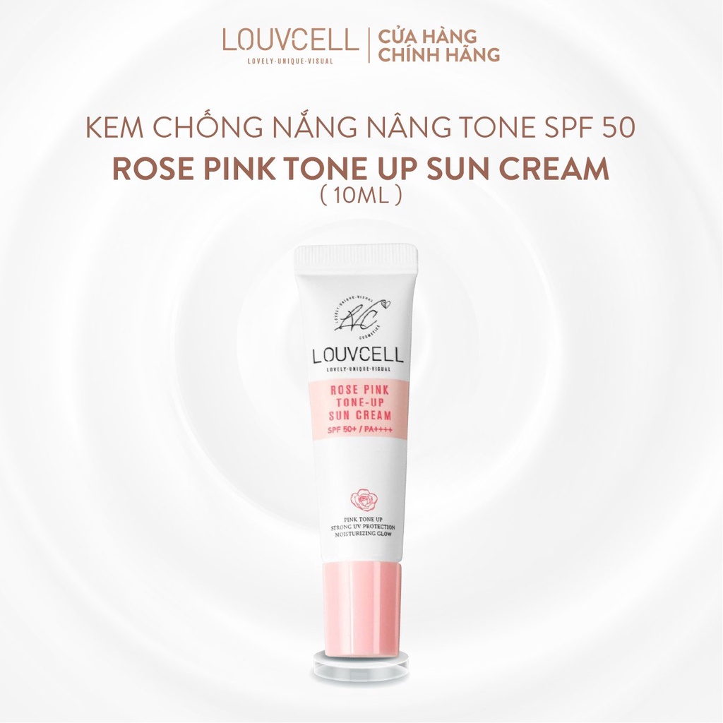 Kem chống nắng làm trắng da tức thì Louvcell Rose Pink Tone Up Sun Cream 10 ml