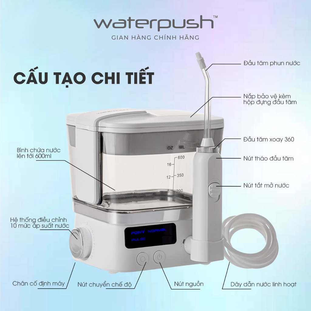 Bộ 05 đầu tăm thay thế WaterPush cho máy tăm nước gia đình 1912