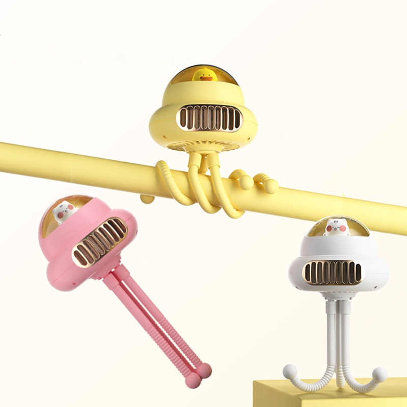 Quạt Cầm Tay Mini Có Giá Đỡ Ba Chân Linh Hoạt Có Thể Sạc Lại Bằng Cổng USB Dùng Khi Đi Du Lịch /