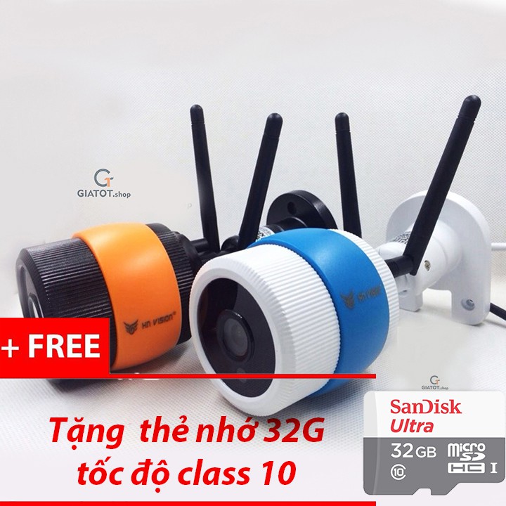 Camera wifi ngoài trời HN-vision IP96 960P 2 râu tặng thẻ nhớ 32G