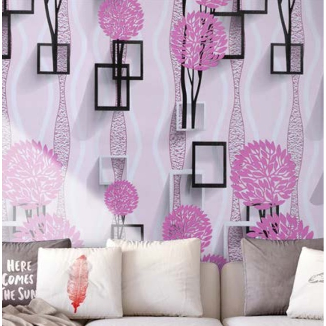 Decal giấy dán tường HOA TRÒN HỒNG MỚI khổ 45cm keo sẵn