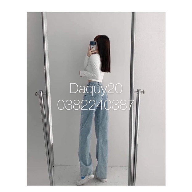 [JEANS]quần bò xuông  cullot cạp cách điệu ⚡️FREESHIP EXTRA⚡️quần jean cạp khuy lệch trẻ trung năng động