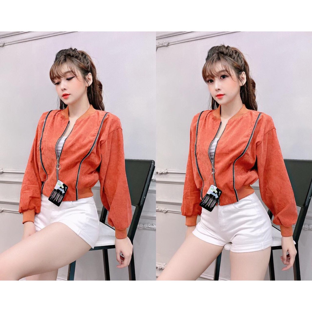 [ Hỗ Trợ Giá ] Áo khoác Croptop lửng Nhung Bố Lụa cao cấp | BigBuy360 - bigbuy360.vn