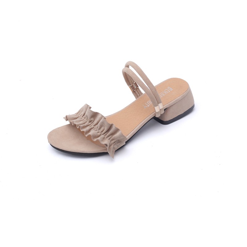 Sandal da lộn gót 3 cm