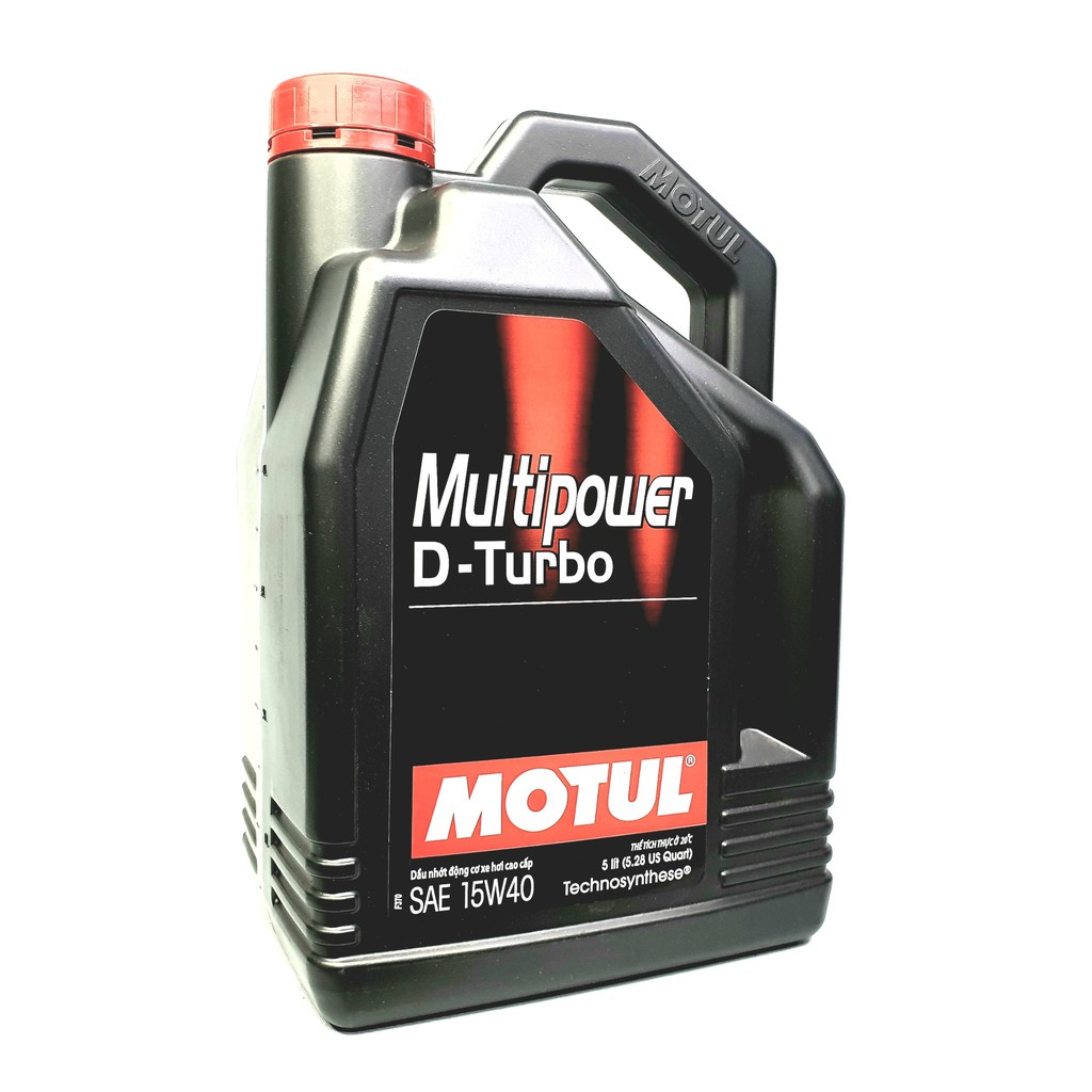 Nhớt ô tô máy dầu Motul Multipower D-Turbo 15W40 CI-4 5L mẫu mới tem xanh