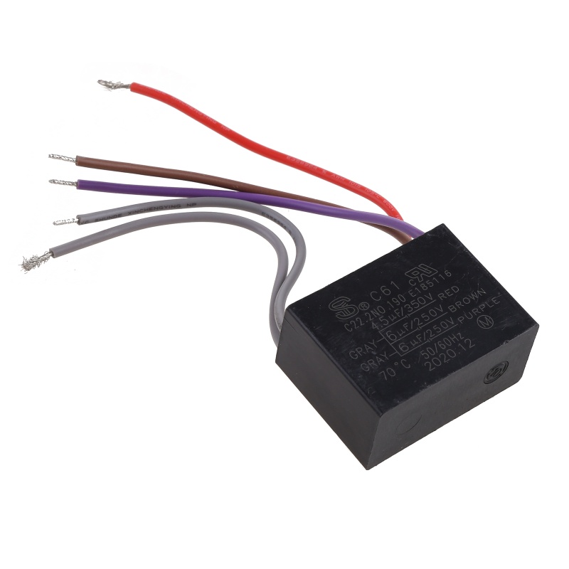 Tụ Điện Quạt Trần Shas CBB61 4 5uf + 6uf + 6uf 5 Dây 250V 5 Tốc Độ