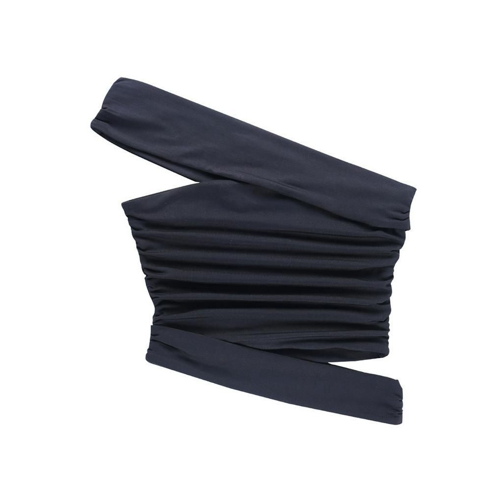 Áo Lửng Lệch Vai Màu Trơn Thời Trang Cho Nữ