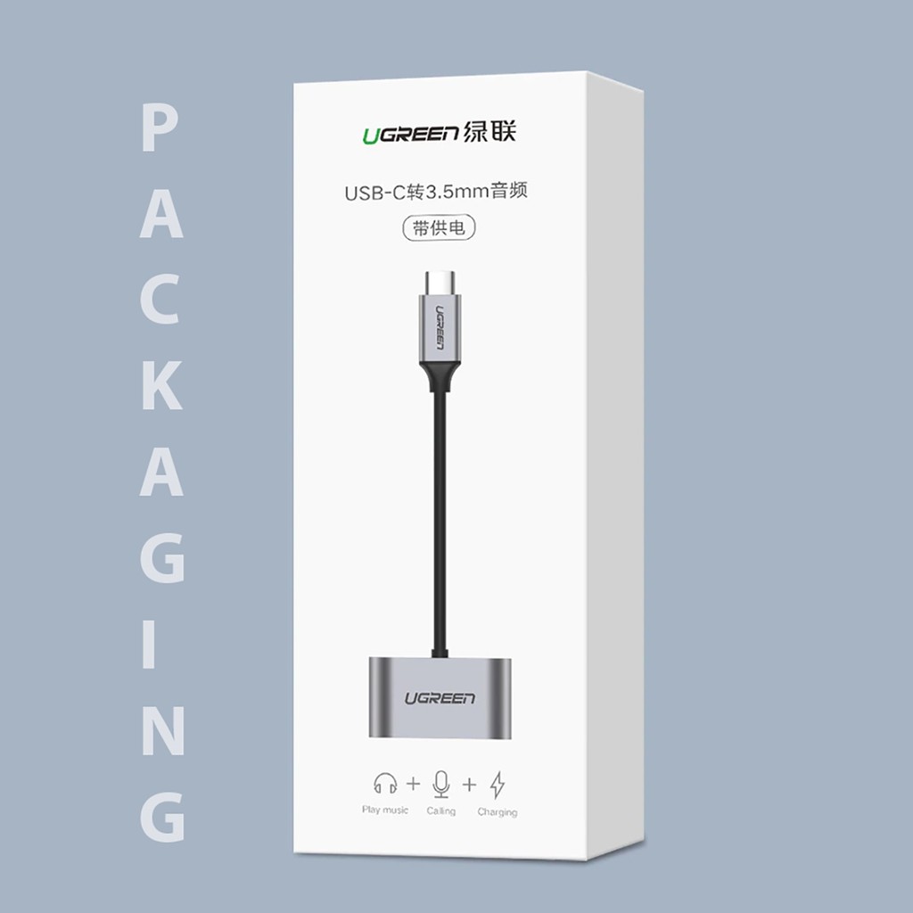 Cáp USB-C Sang Audio 3.5mm Hỗ Trợ Cổng Sạc Cao Cấp Ugreen 50596 - BH 12T Chính Hãng