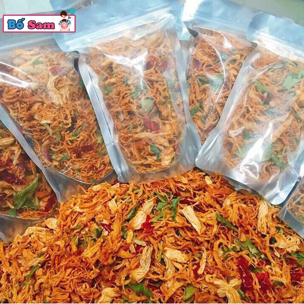 300g Gà khô lá chanh chuẩn loại 1 đồ ăn vặt ngon giòn đậm vị đồ ăn vặt Shop Bố Sam