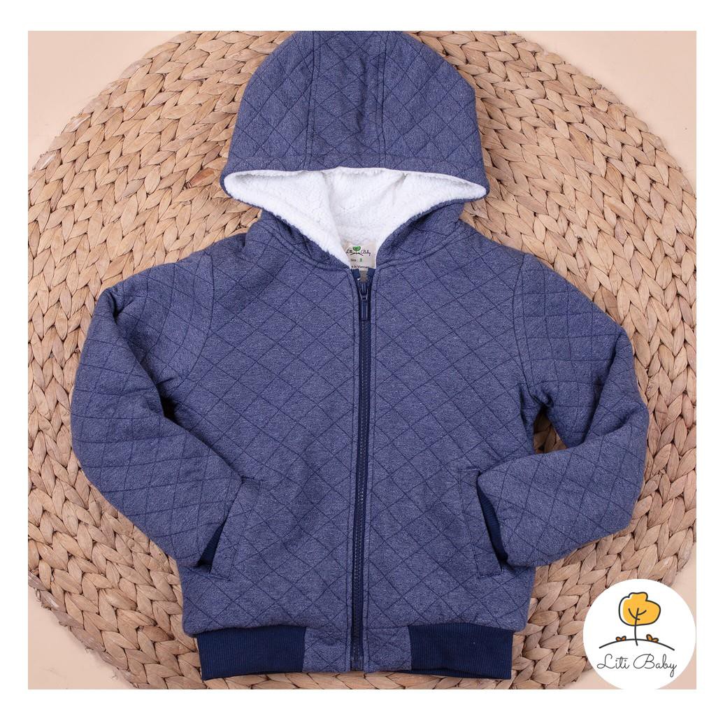 Áo khoác trần trám, lót lông, có mũ bé trai, bé gái size 1-6T, cho bạn từ 10-20kg. Chất nỉ trần trám lót lông siêu ấm