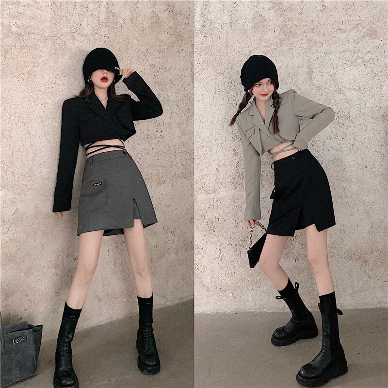 ÁO CROPTOP BLAZER 🎀 PHỐI QUẦN LỬNG ỐNG SUÔNG 🎀 THỜI TRANG THANH LỊCH | BigBuy360 - bigbuy360.vn
