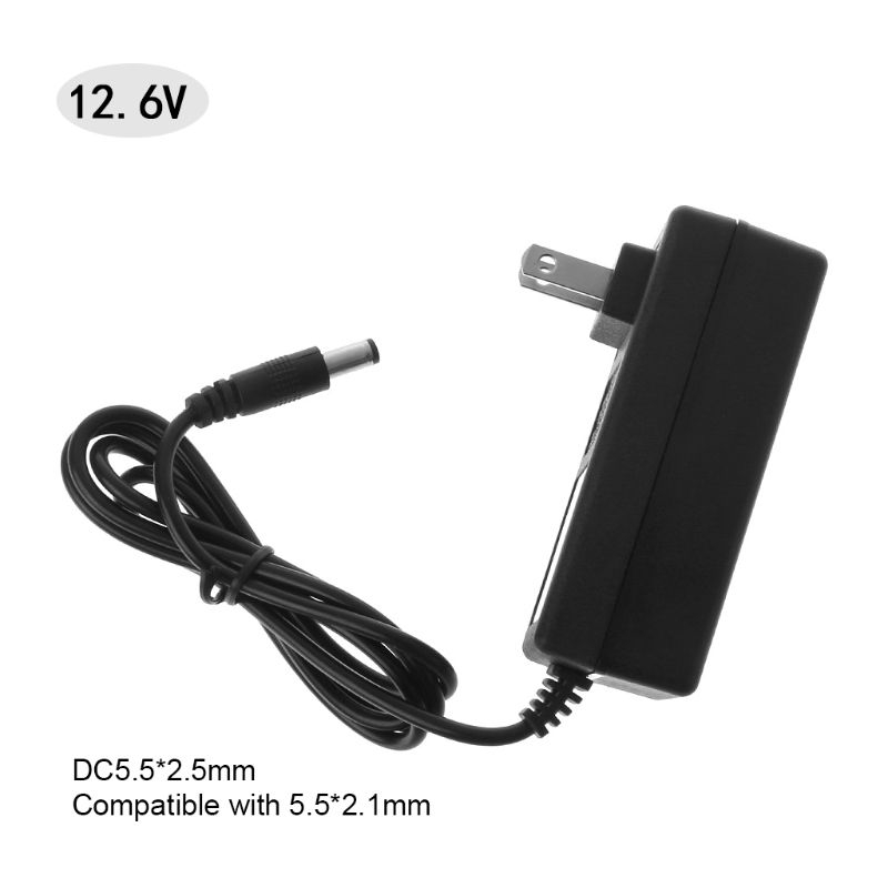 Bộ sạc pin li-on thông minh dc 12.6v đầu ra phích cắm us eu tiện dụng