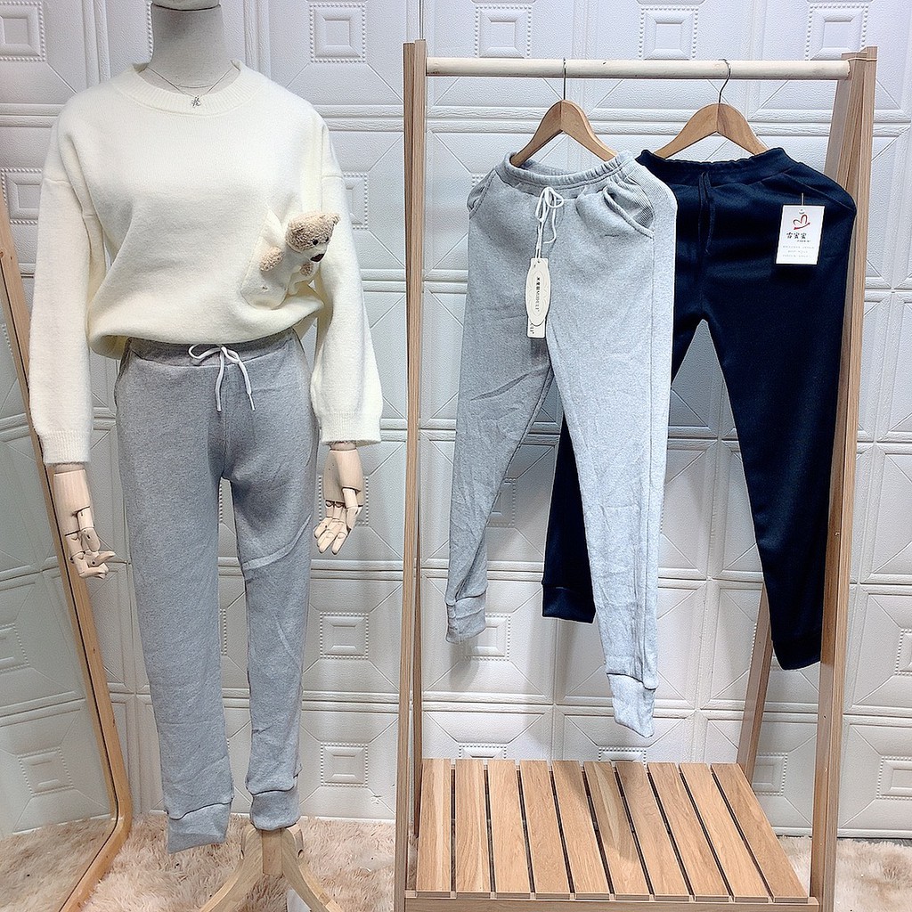 Quần jogger len tăm bo gấu lưng thun dày dặn 1L03