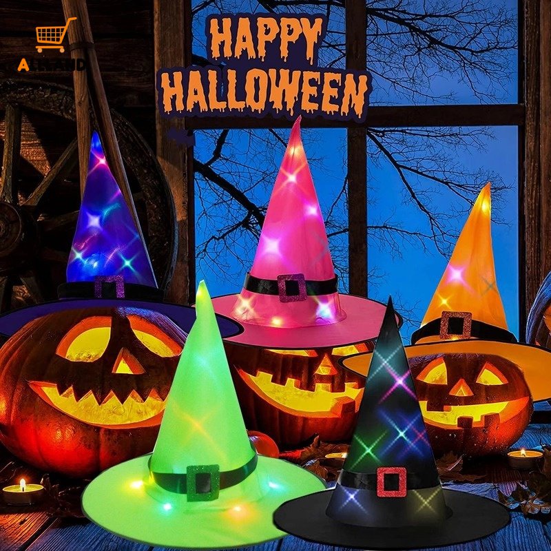 1 Nón Phù Thủy Có Đèn LED Phát Sáng Trang Trí Halloween