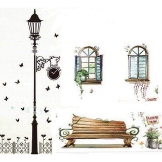 Decal dán tường góc phố