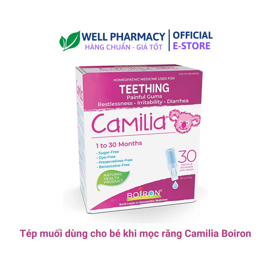 Muối uống cho bé giảm đau khi mọc răng Camilia (1 - 30 tháng) - bản Canada