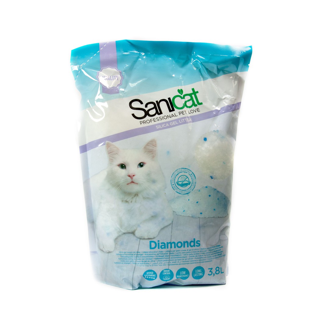 Cát thủy tinh không mùi Sanicat Diamonds 5l