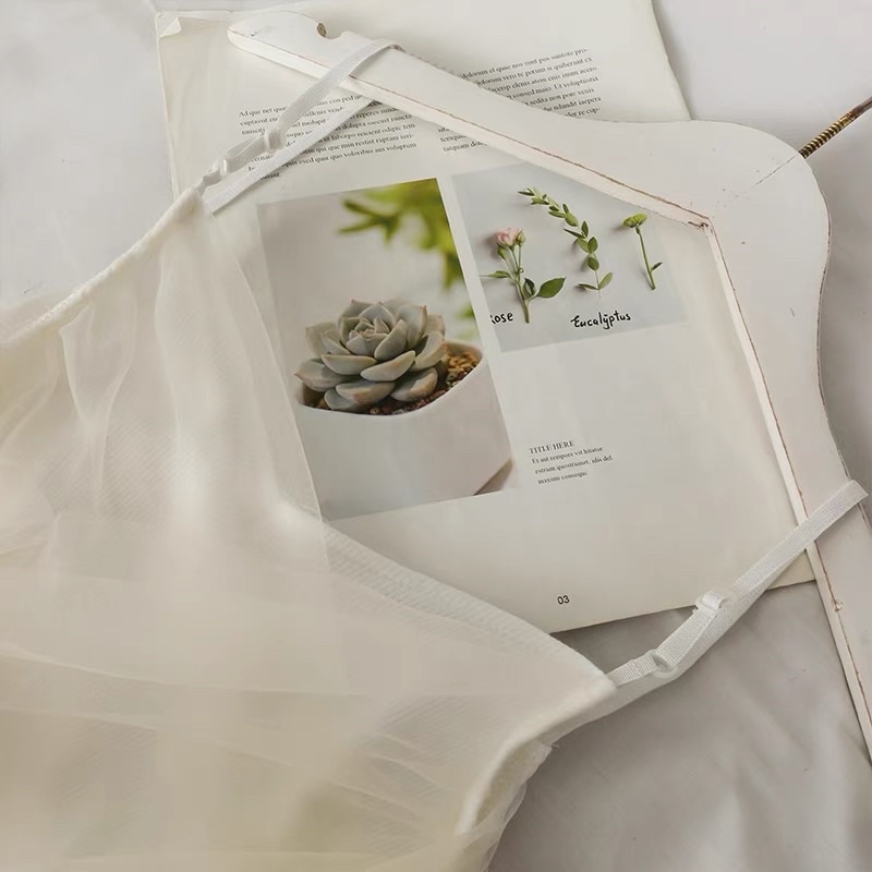 Áo Len 2 Dây Nơ Voan Thắt Eo Cực Xinh