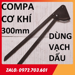 Compa cơ khí 300mm, vạch lấy dấu, đầu gắn hợp kim