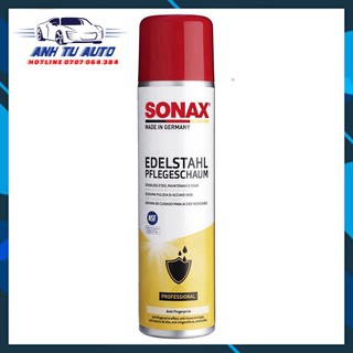 Chai Xịt Bọt Làm Sạch Và Bảo Vệ Kim Loại Sonax Edelstahl Pflegeschaum (470300) 400ml