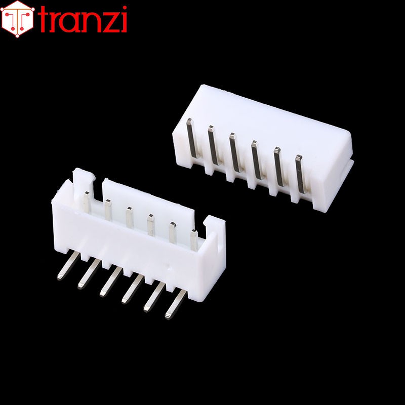 Giắc cắm header 2.54mm XH2.54 6P chân cắm cong trắng - túi 50 cái