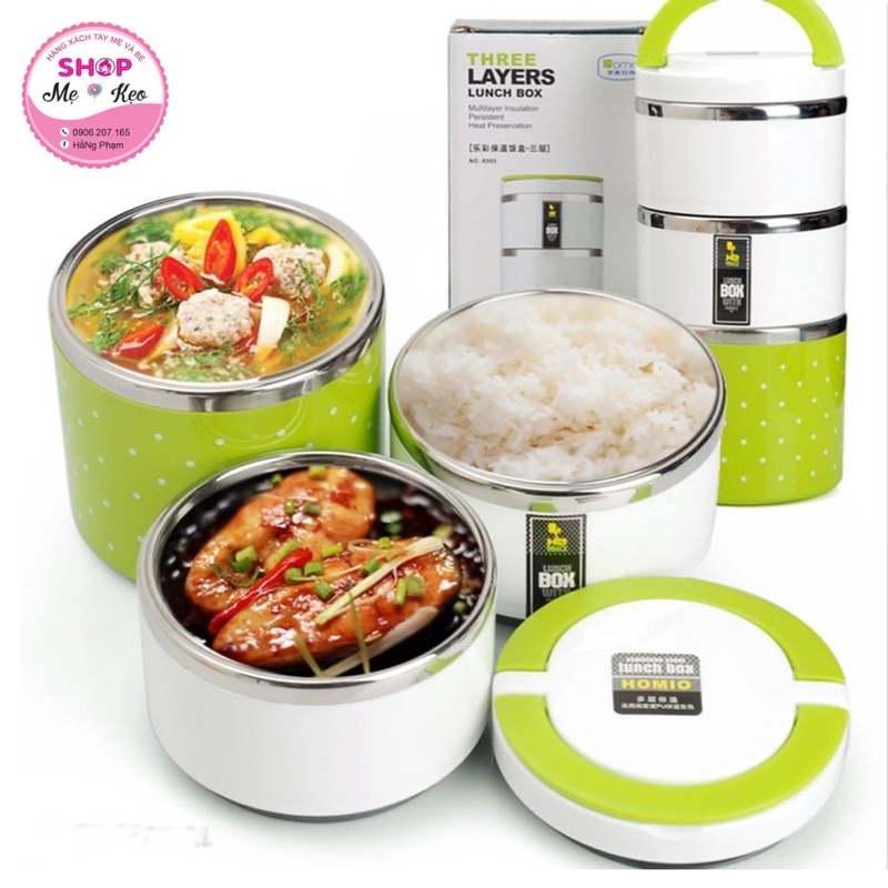 Hộp đựng cơm giữ nhiệt ionx 1 tầng 2 tầng,cặp lồng đựng cơm giữ nhiệt ruột inox Chất liệu inox 304 cao cấp, an toàn