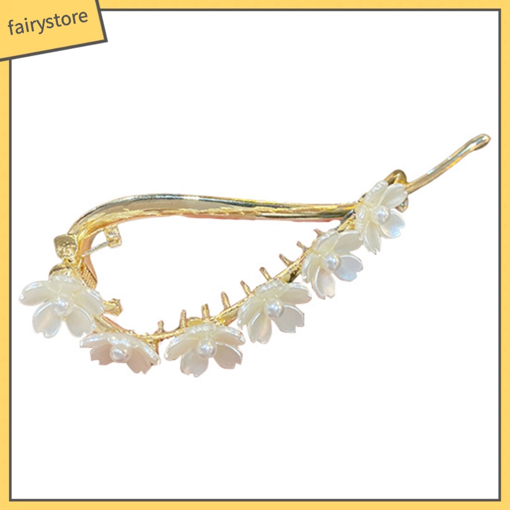 Kẹp Tóc Hình Chữ S Đính Ngọc Trai Giả Thanh Lịch Cho Nữ