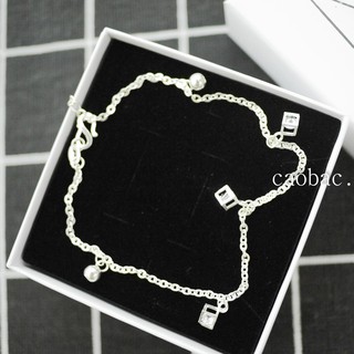 Lắc Tay Bạc Nữ 🌻FREESHIP 🌻Nhập mã [LACTAY] giảm 10k💞 Lắc tay bi lập phương dây xích