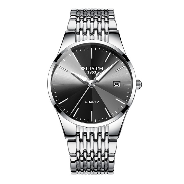 Đồng Hồ Cặp Đôi Nam Nữ WLISTH Q358 Dây Thép Chống Gỉ Cao Cấp ( Tặng Vòng Phong Thủy + Pin )