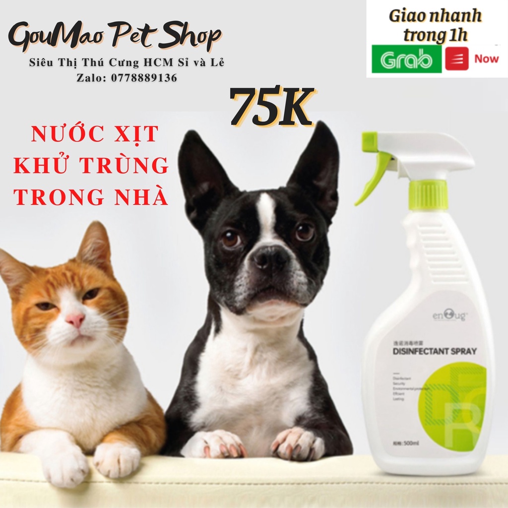 Xịt sát khuẩn, khử mùi chuồng nuôi Enoug Disinfectant Spray chai 500ml  maddie