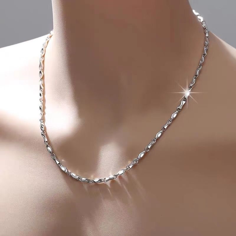 Dây Chuyền Bằng Bạc Sterling Không Phai Phong Cách Hip Hop Cá Tính Cho Nam