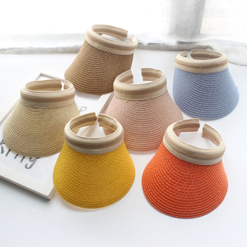 Mũ Cói Rộng Vành Hở Chóp Che Nắng Thời Trang Đi Biển Mùa Hè Cho Mẹ Và Bé