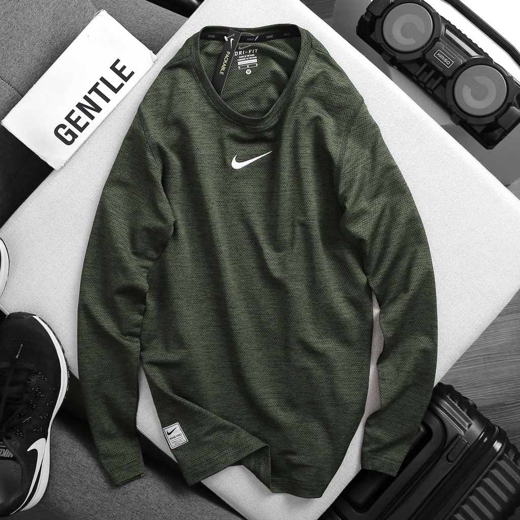 Áo thun thể thao nam tay dài, chất liệu dệt kim cương cao cấp 4204