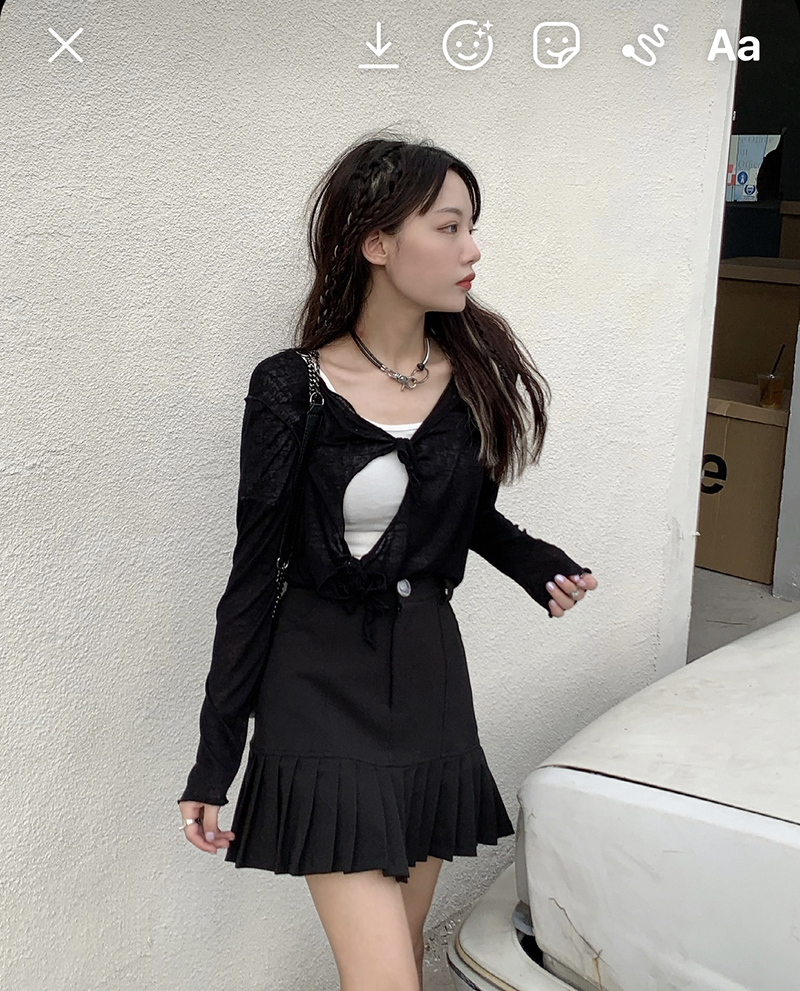 Chân Váy Chữ A Eo Cao Phối Xếp Li Phong Cách Hàn Quốc Thời Trang | BigBuy360 - bigbuy360.vn