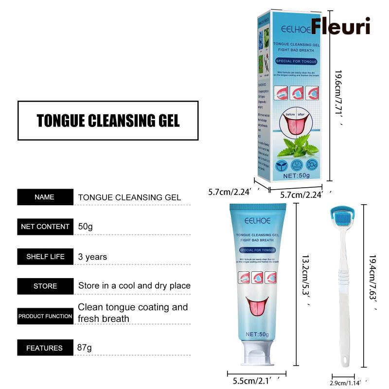[Fleurir] Gel Rửa Lưỡi Và Dụng Cụ Nạo Lưỡi Giúp Khử Mùi Hôi