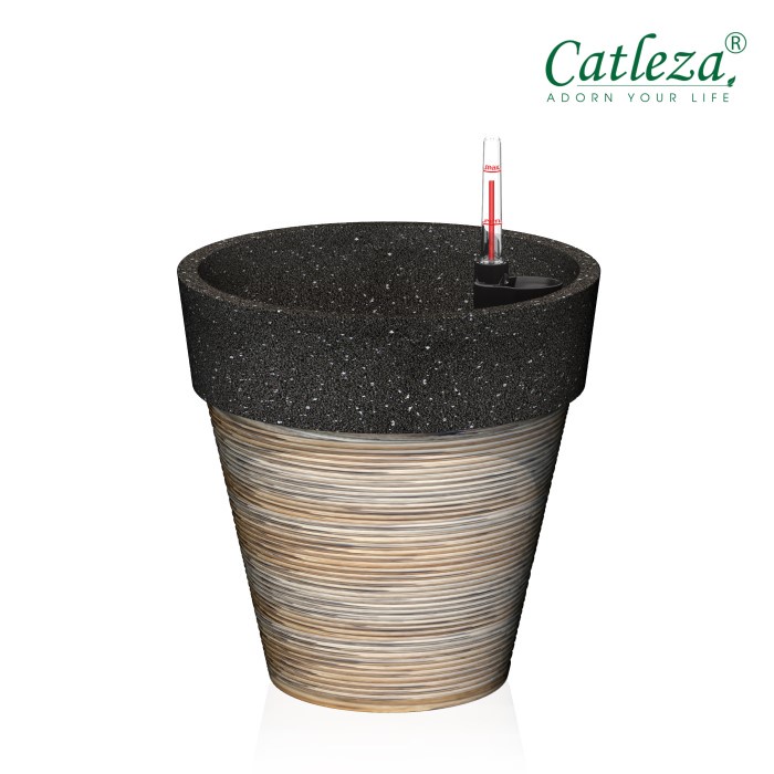 Chậu Nhựa Trồng Cây Thông Minh CATLEZA Sơn Cát Đan Tròn Màu Ngẫu Nhiên 24x24x24 cm
