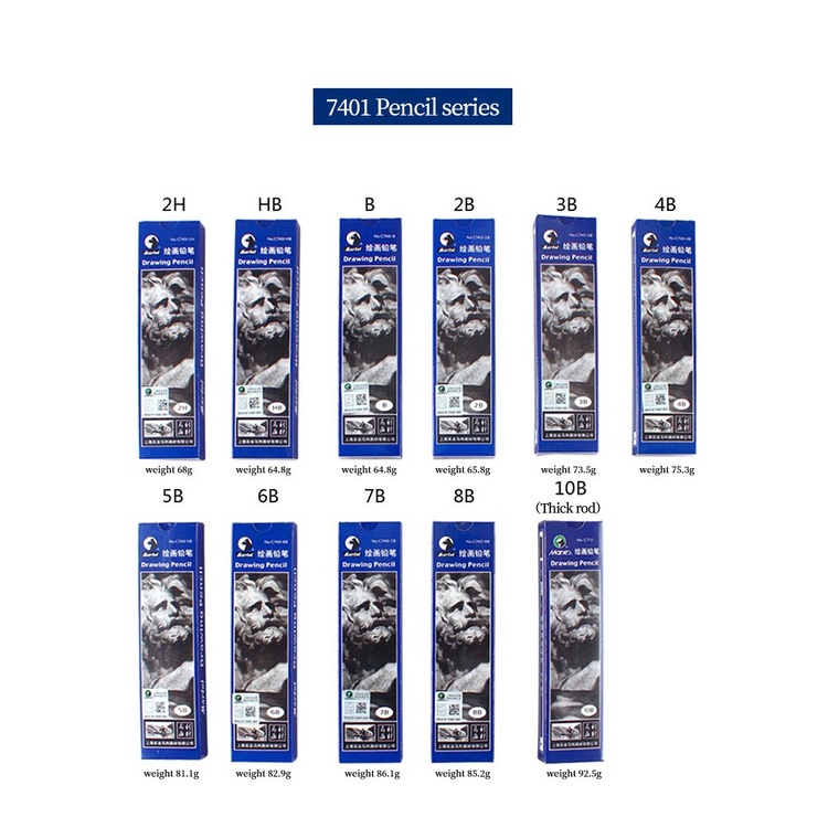 Marie 'S Bút Chì Vẽ Phác Thảo 2h / hb / b / 2b / 3b / 4b / 5b / 6b / 7b / 8b lapiz