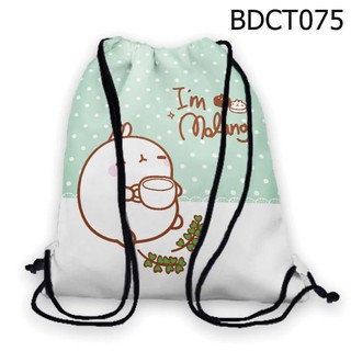 Combo 2 Balo Dây Rút Dễ thương Molang uống trà I'm Molang - VBDCT075