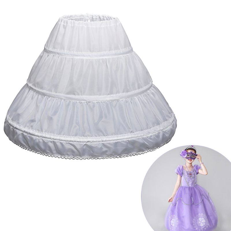 Áo Khoác Petticoat Chữ A 3 Vòng Phối Ren Màu Trắng Cho Bé