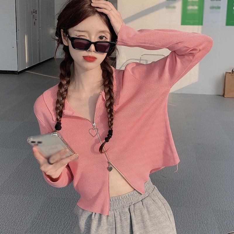 Áo Cardigan Dệt Kim Tay Dài Màu Trơn Phong Cách Hàn Quốc Dành Cho Nữ | BigBuy360 - bigbuy360.vn