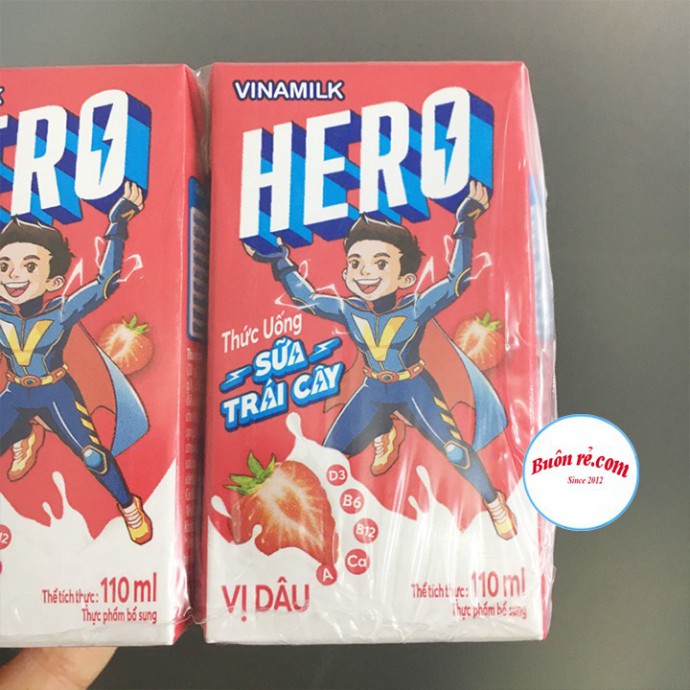 Sữa trái cây Hero Vinamilk (lốc 4 hộp x 110ml) – sữa chua uống bổ sung năng lượng – Buôn Rẻ - 01214 tnb33