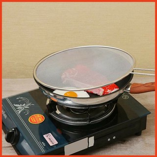 Nắp đậy chảo dạng lưới inox loại lớn 33CM chống bị hấp hơi, chống bắn dầu mỡ ra ngoài